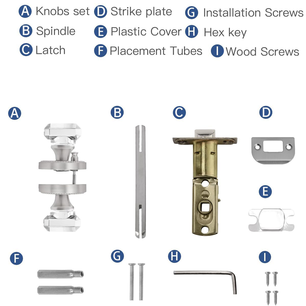 Brushed Crystal Door Handle, P - Glass Door Hinge recension och pris